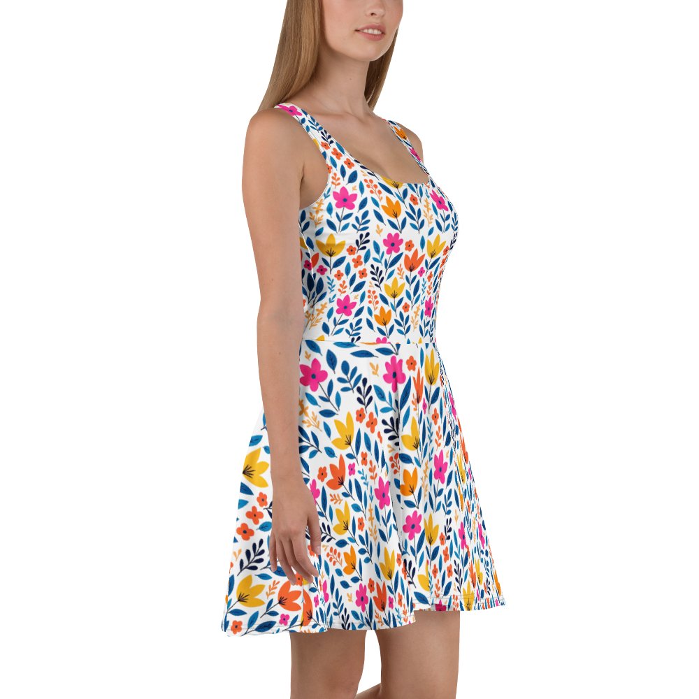 Summer Floral Dress | Orange Yellow & Fuchsia product image (5)