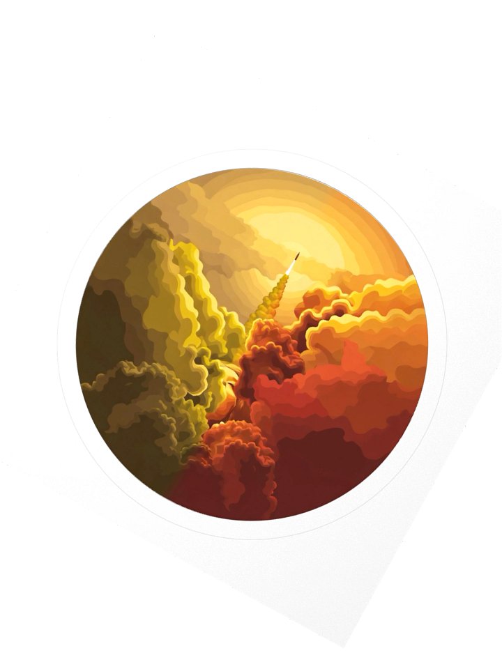 Sunset Liftoff Sticker product image (2)