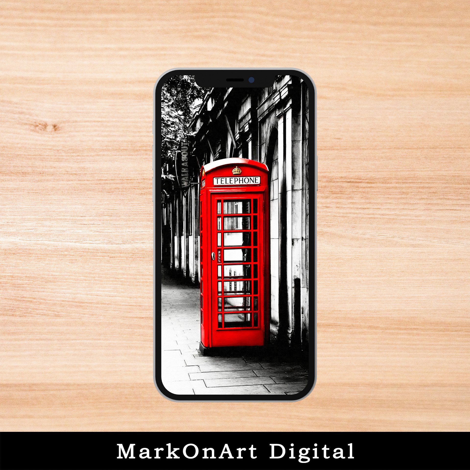 London Calling British Phone Box at Night For Mobile Phone Wallpaper or Lock Screen | High Res for iPhone or Android Cellphones product image (1)