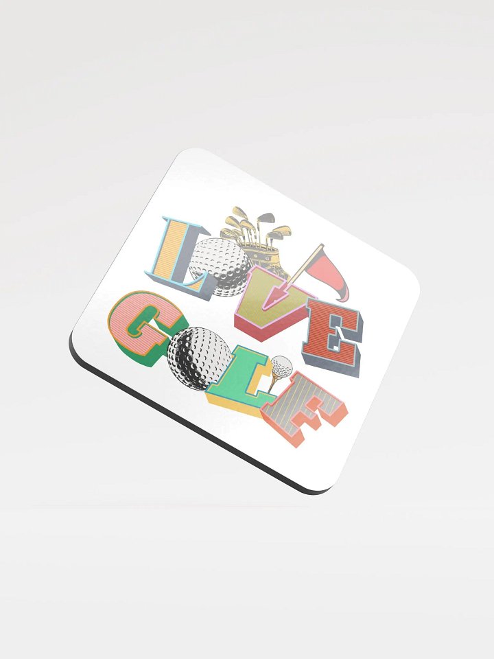 Love Golf Block Letter Colorful Cork Coaster product image (2)