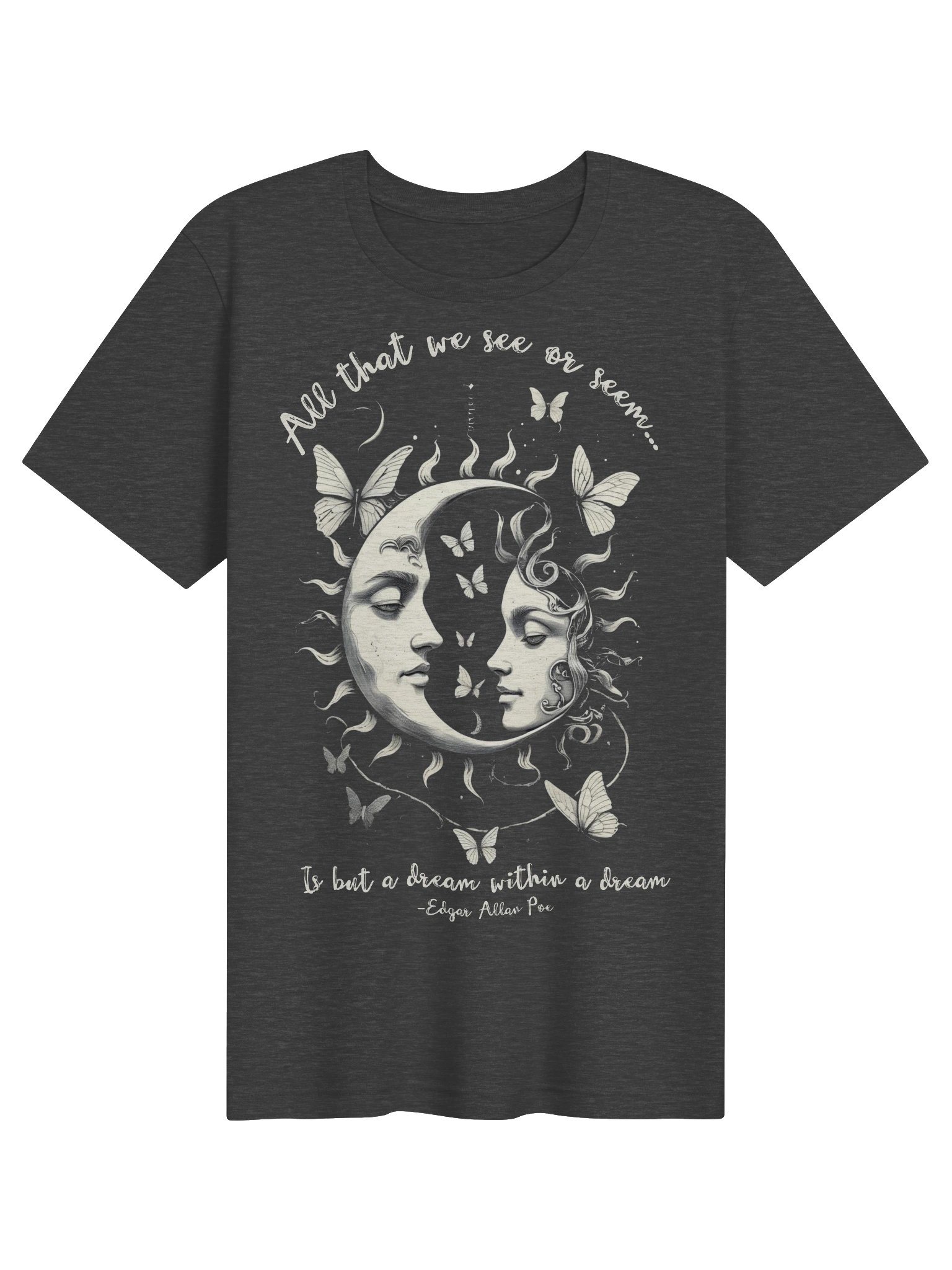 Edgar Allan Poe Dream Within a Dream Shirt, Celestial Moon Graphic Tee product image (2)