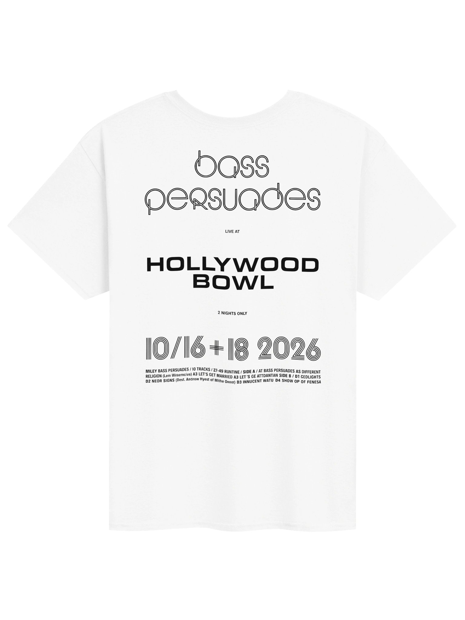 Miley Cyrus Bass Persuades Hollywood Bowl 2026 Event Merch T-Shirt product image (2)