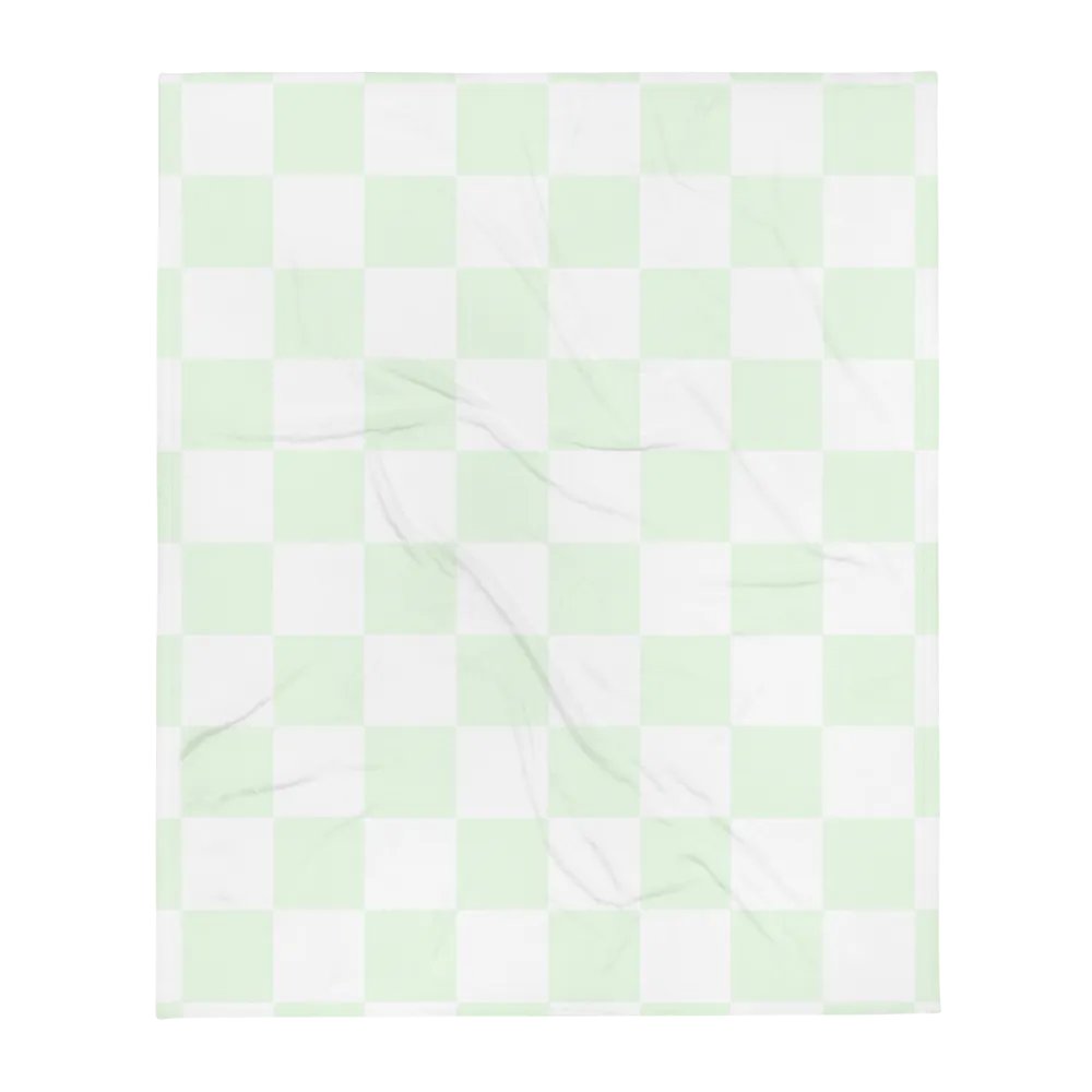 Squares White and Limegreen/Throw Blanket by Allcolor product image (1)