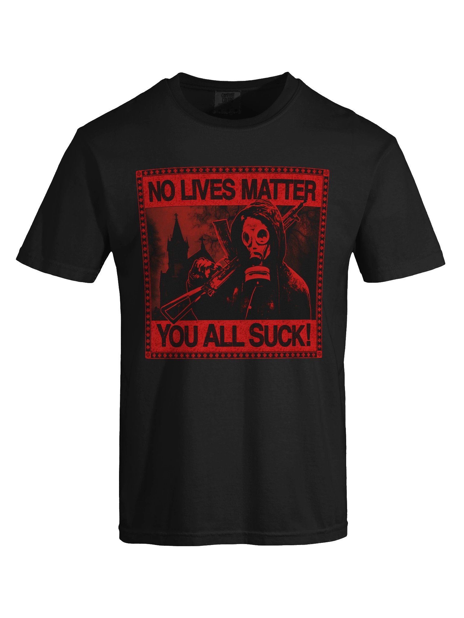 "NO LIVES MATTER" TSHIRT RED BACKPRINT product image (7)