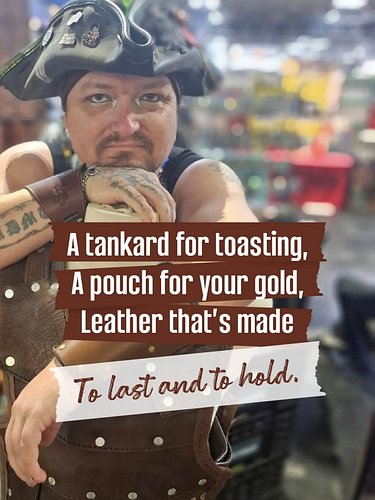 Can't wait to return to @discworldcon this weekend.

I'll be there with all the leather items an adventurer needs!

#discworl...