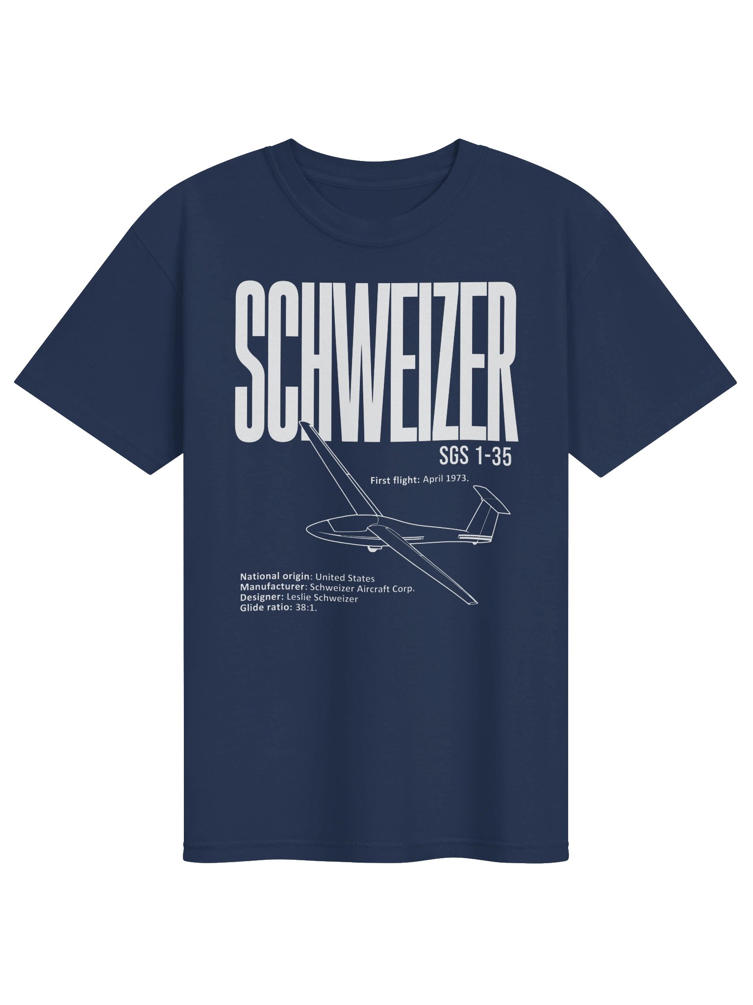 Schweizer SGS 1-35 Glider Pilot T-Shirt product image (55)