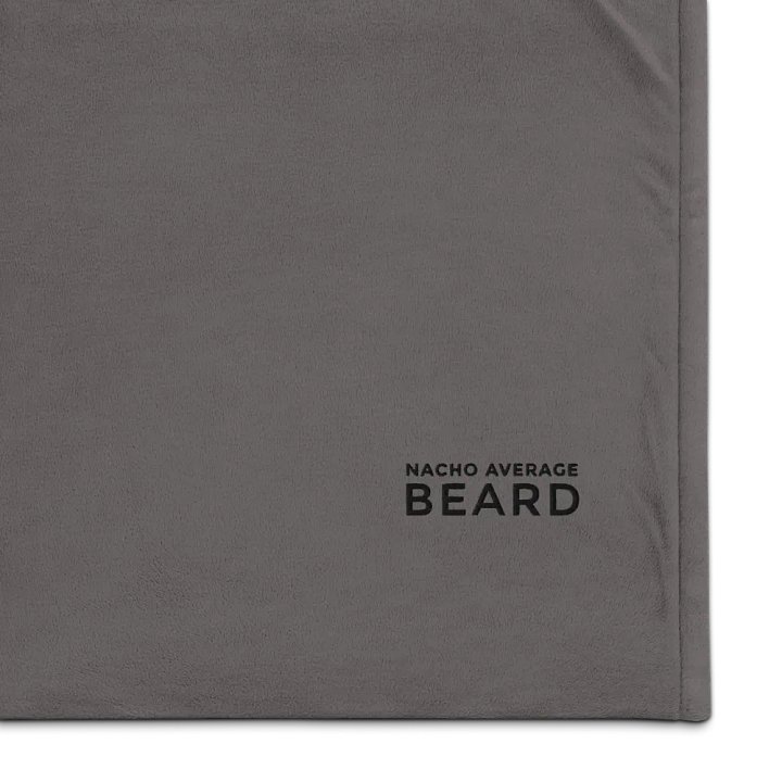 Nocha Average Beard Embroider Sherpa Blanket (Grey/ Black) product image (1)