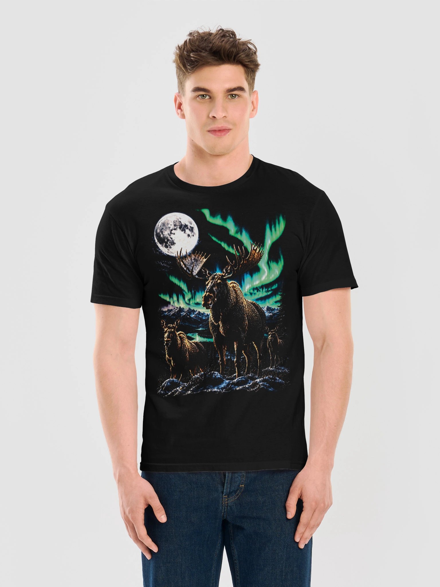 Bull Moose Howling Moon Tshirt | Legendary Wildlife Shirt product image (6)