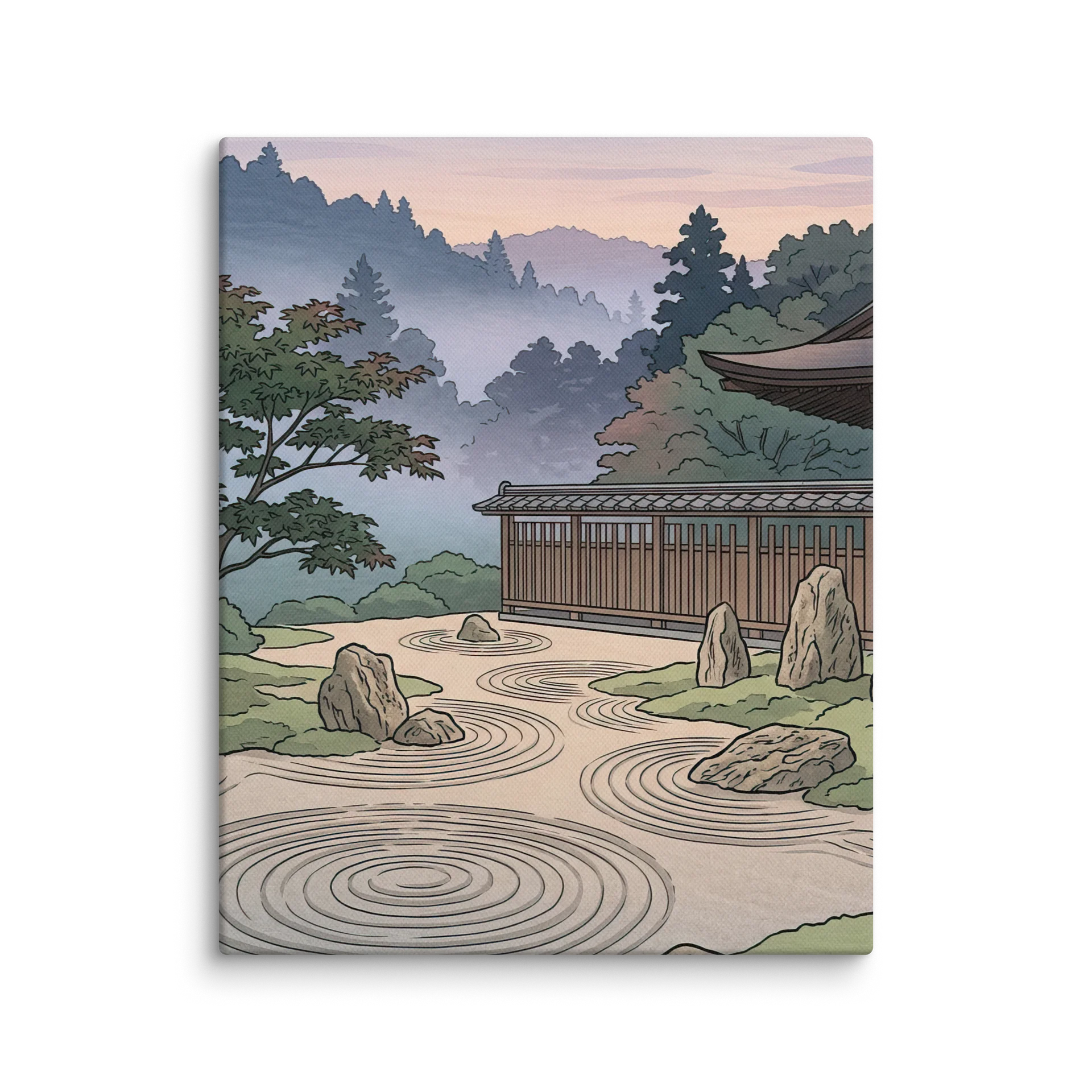 Tranquil Zen Garden Pavilion Canvas - Zen Minimalist Wall Art product image (1)