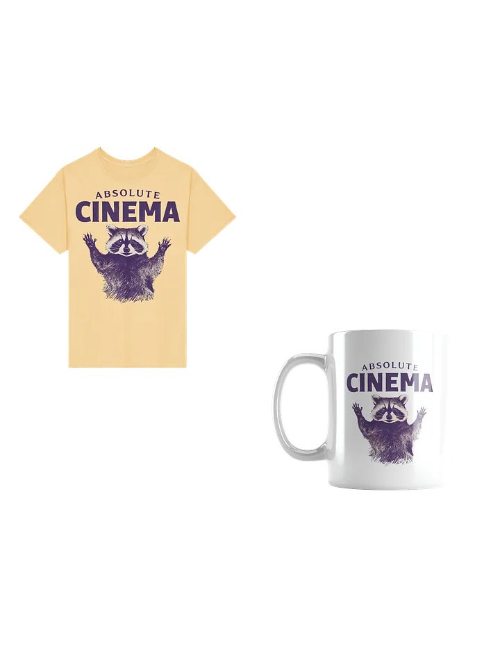 Absolute Cinema Raccoon Meme Bundle T-Shirt & Coffee Mug product image (1)