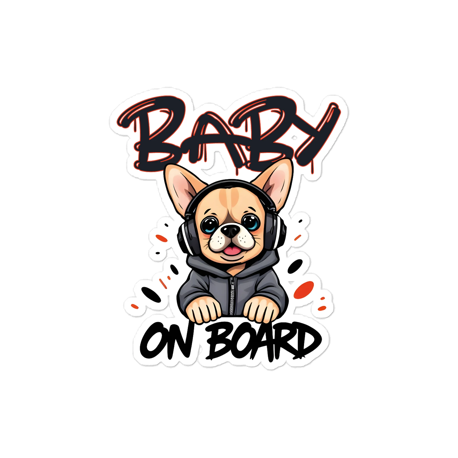 Cool Dog Urban Style Car Decal - 5x5 Premium Vinyl Sticker - Streetwear Inspired Dog with Headphones Graphic for Cars and Jeeps product image (1)