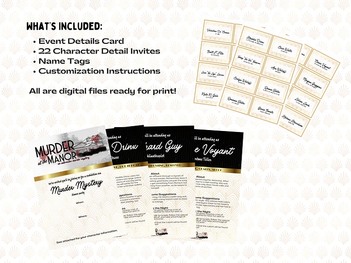 Murder at the Manor - A 1920s Speakeasy Murder Mystery - Invitations Add-On product image (2)