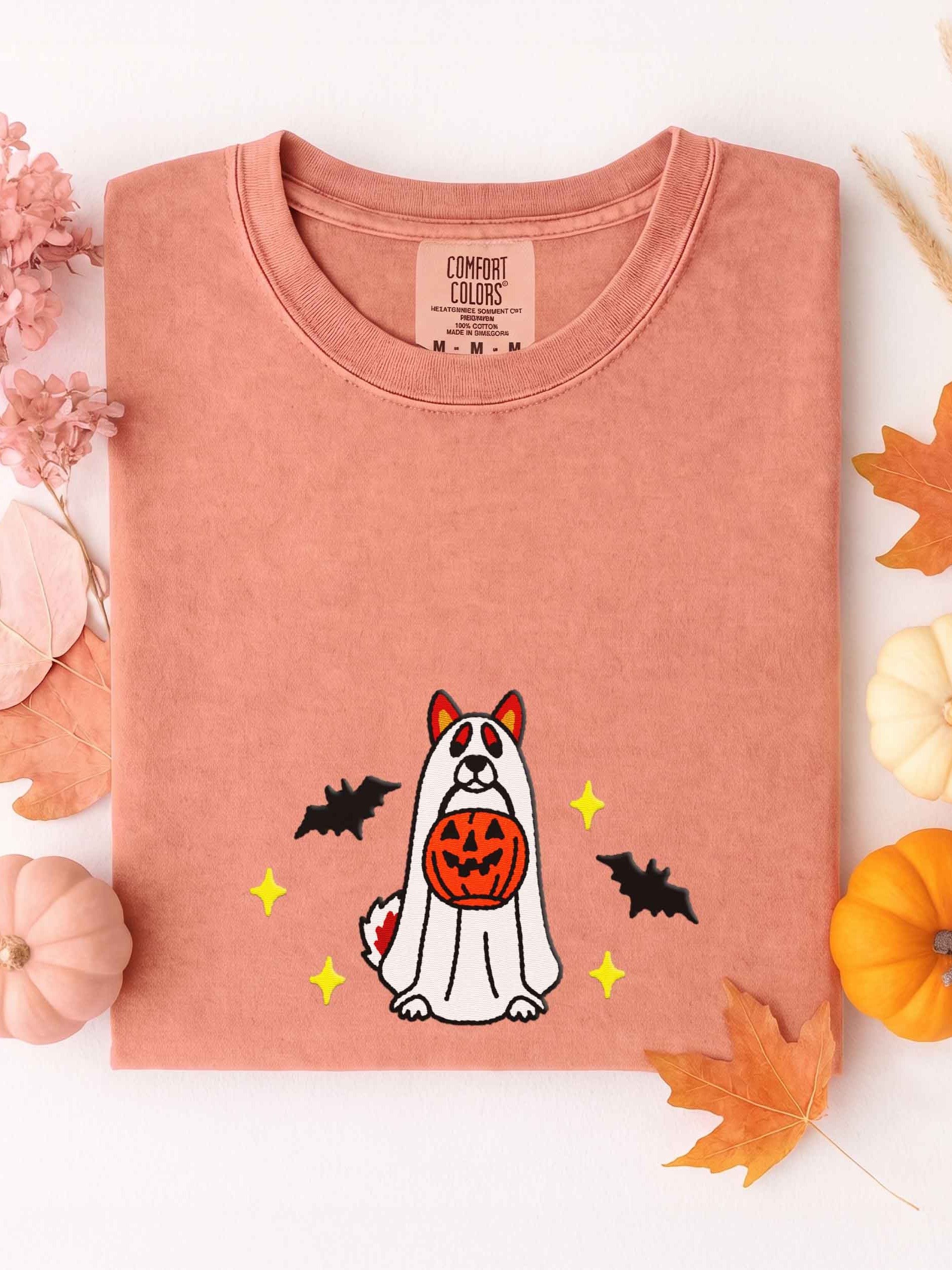 Halloween Japanese Akita Inu(Sesame) Embroidered T-Shirt product image (1)