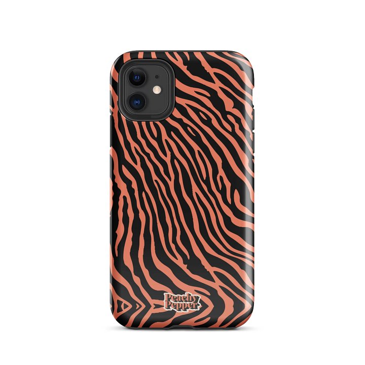 Coral Tiger Stripe iPhone Tough Case product image (2)