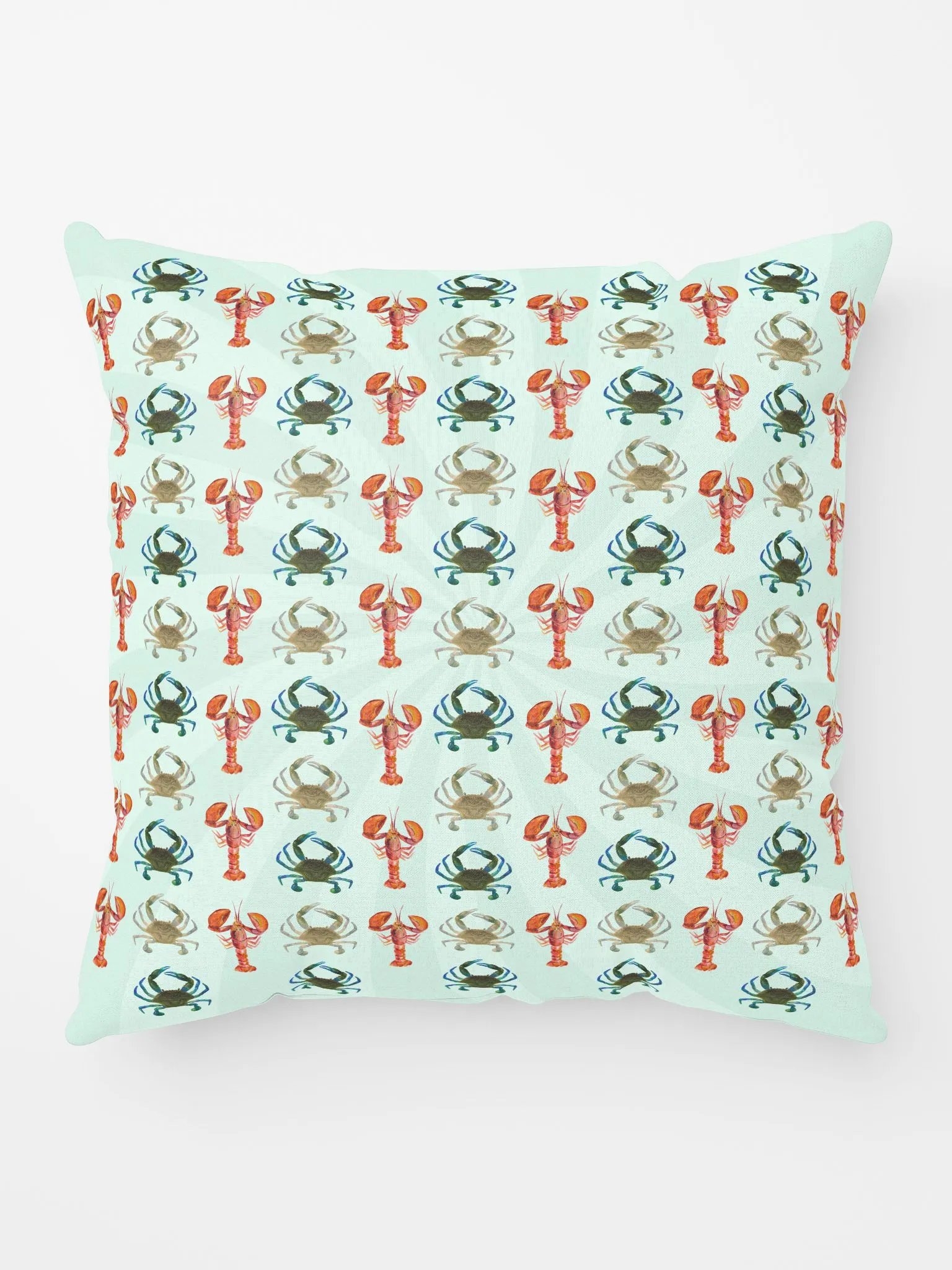 Copy of Crab and Lobster Pale Mint Green Pillow product image (6)