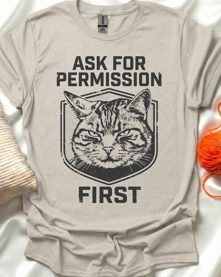 Permission Cat T-Shirt product image (1)