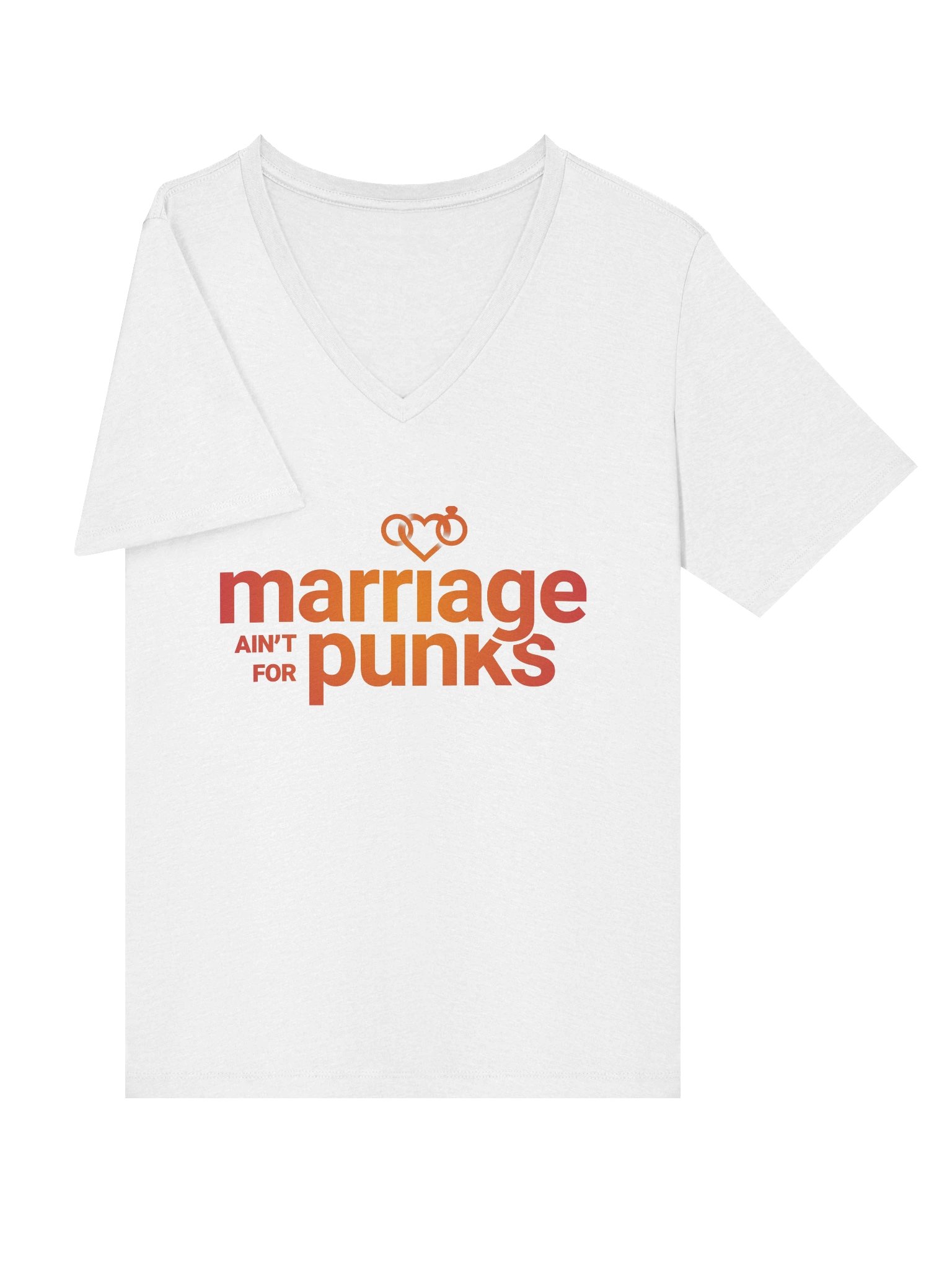 White Marriage Ain't For Punks Relaxed V-neck T-Shirt product image (5)