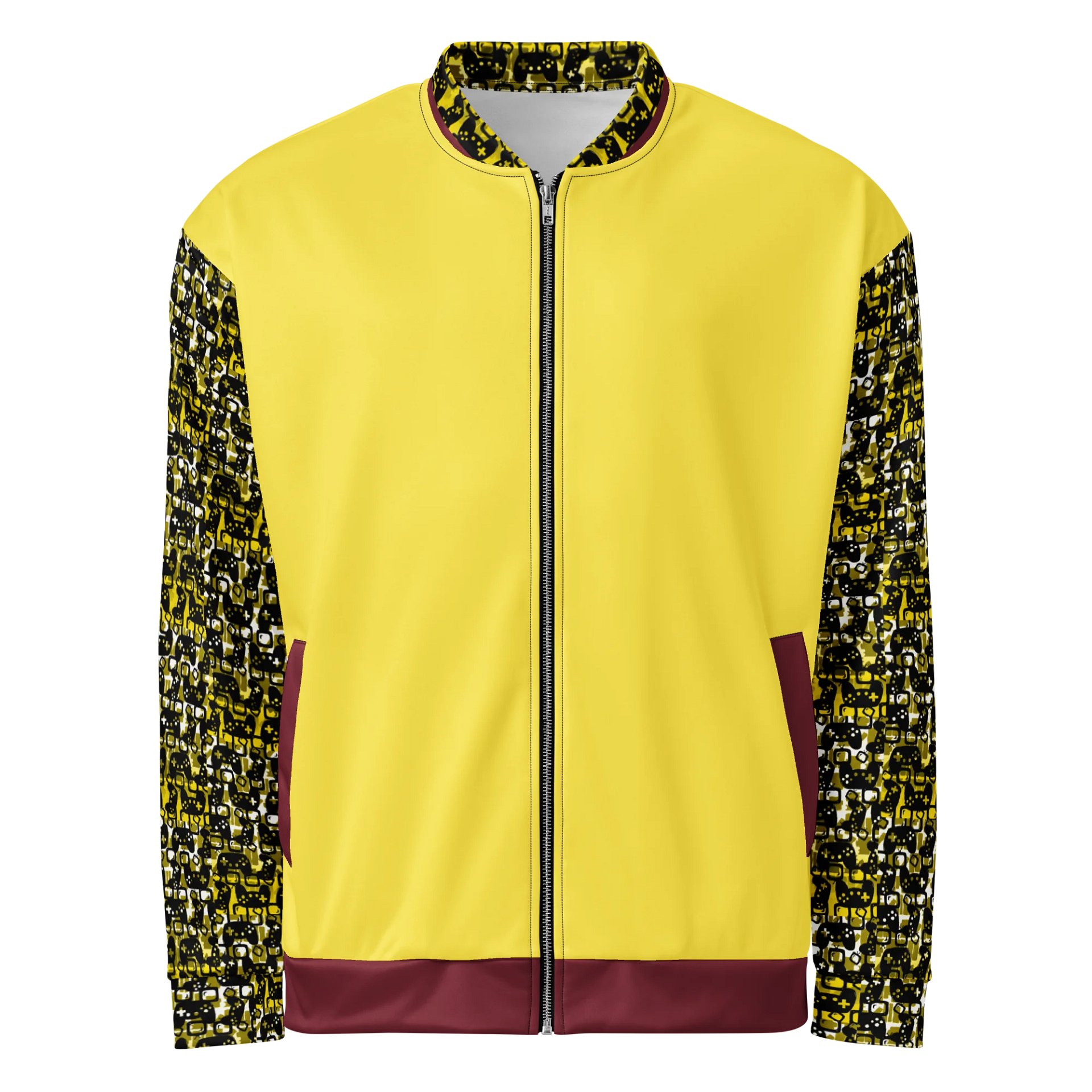 Experience Stories Unisex Bomber Jacket (Gold, Red, and Black) product image (1)