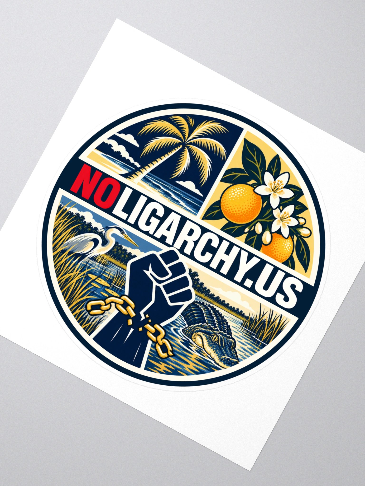 Florida NOLIGARCHY.US sticker product image (2)