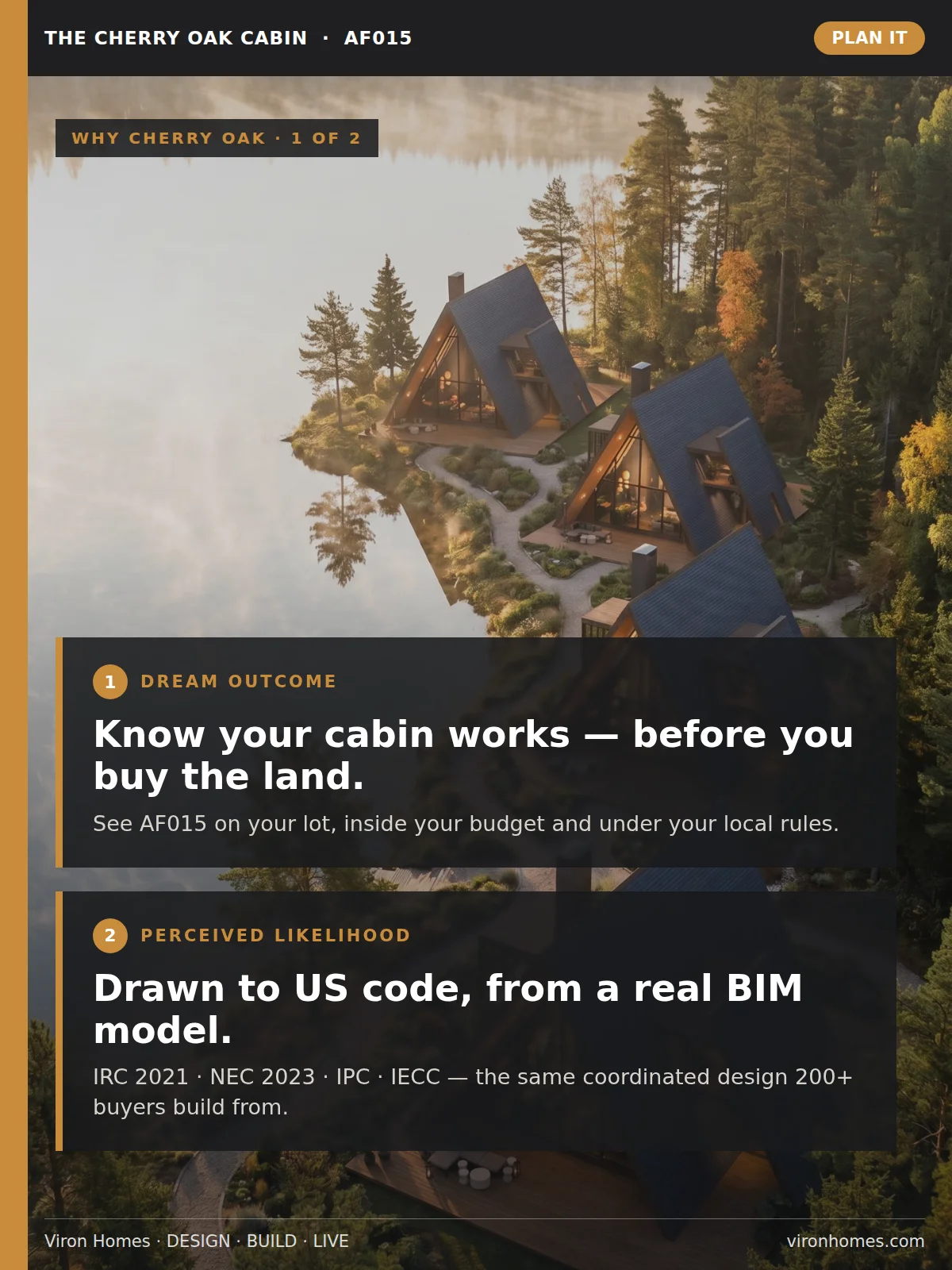 The Cherry Oak Cabin (AF015) – Plan It Pack | A-Frame House Plans & Will-It-Fit Kit product image (4)