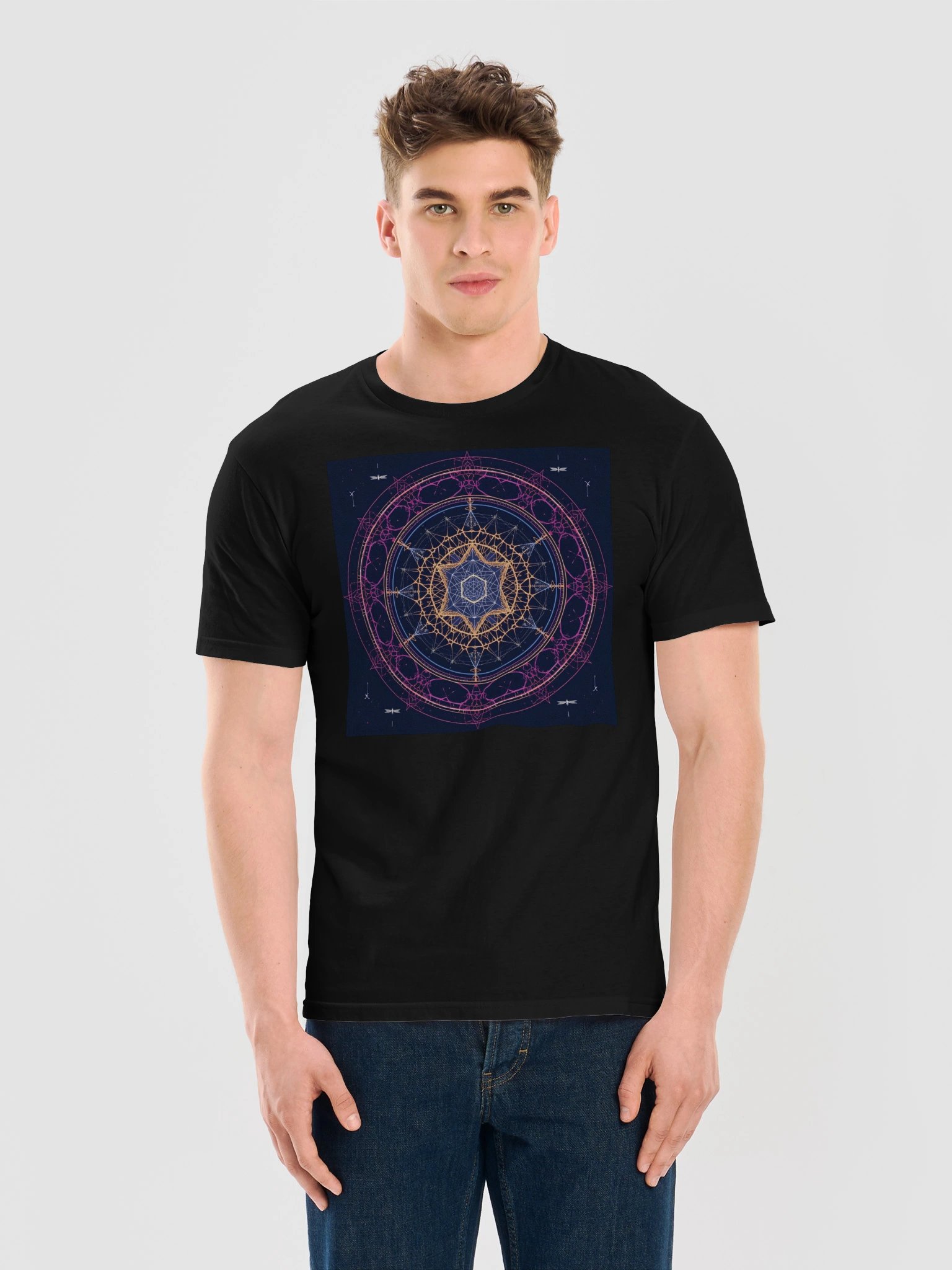 Neon Sacred Geometry Mandala Tee product image (103)