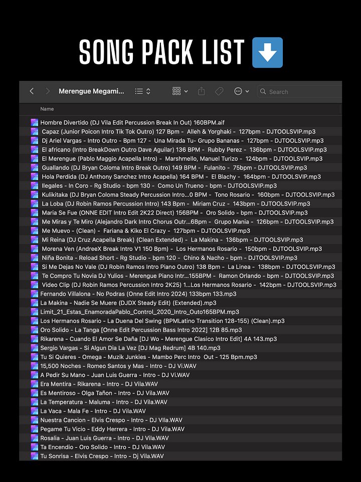 Mega Mix Merengue – Song Pack product image (2)