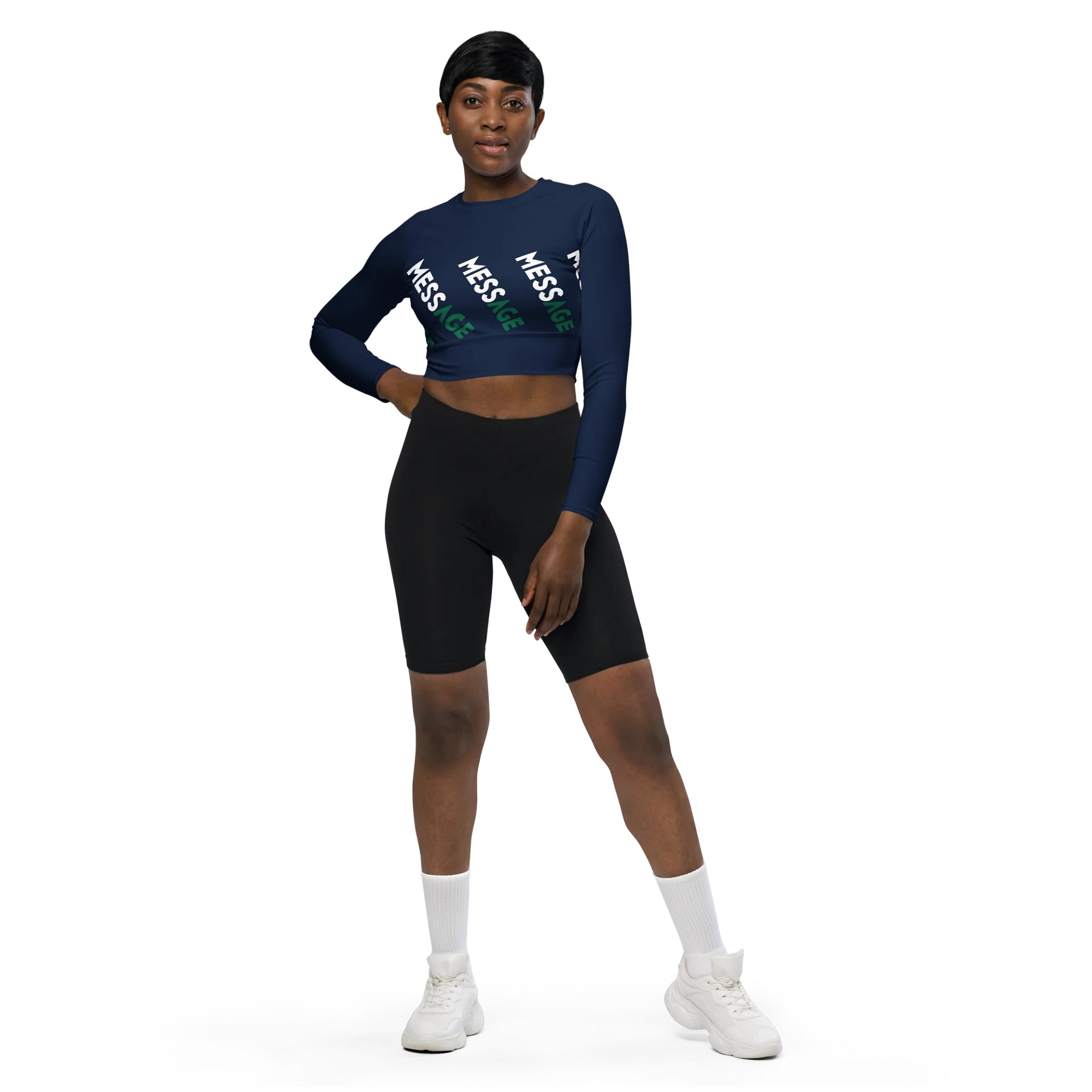BadAss MessCrop Top //recycled polyester\\ dark blue edit product image (1)
