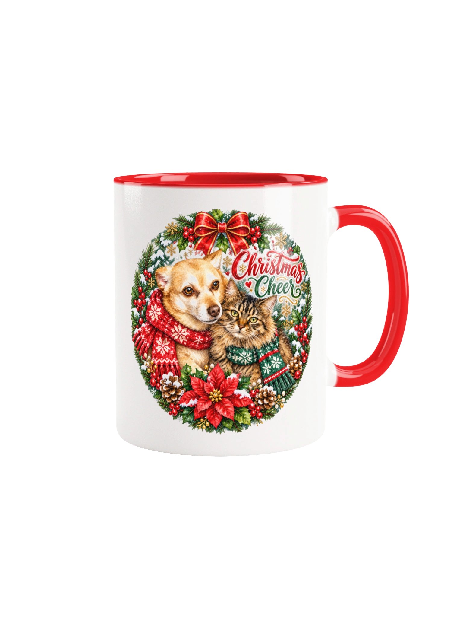 Christmas Cheer Cat and Dog Holiday Mug product image (21)
