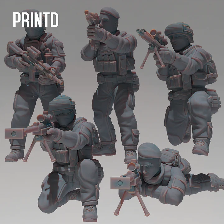 French Army Soliders Team - Modern Warfare Wargame Hobby Resin Scale Models product image (1)