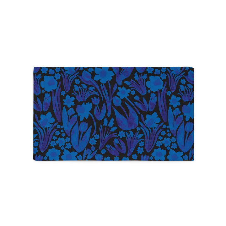 Spring Garden Pillowcase | Royal Blue on Black | Bold Florals, Beachy Charm & Coastal Elegance | Monique Faella Designs™ product image (5)