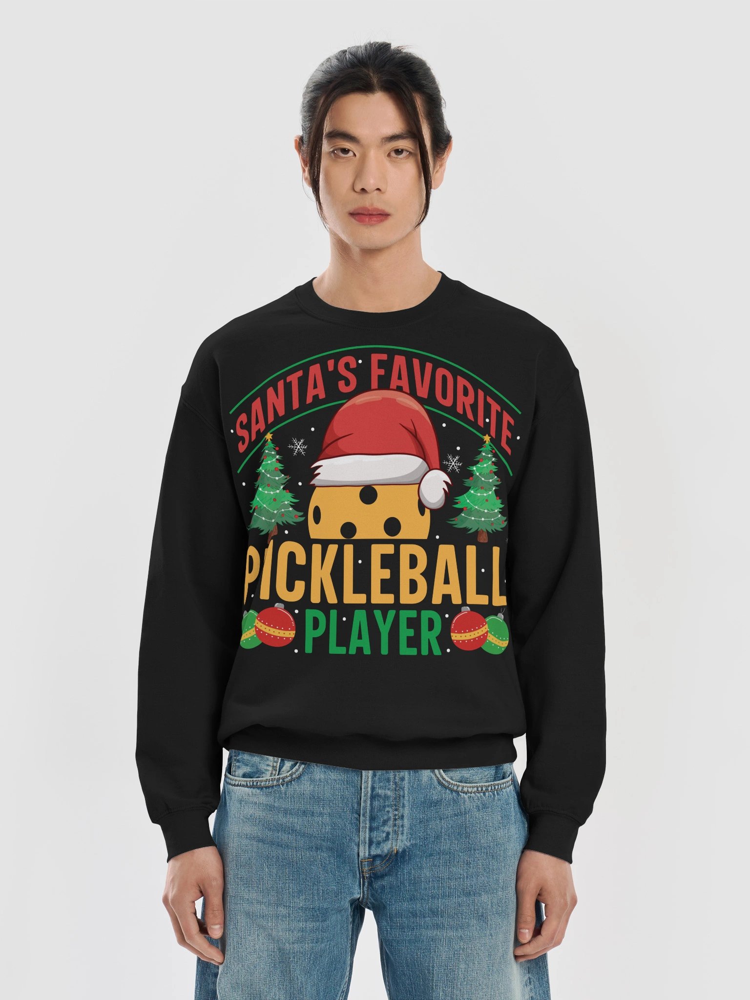 Santa's Favorite Pickleball Player Christmas Sweatshirt product image (25)