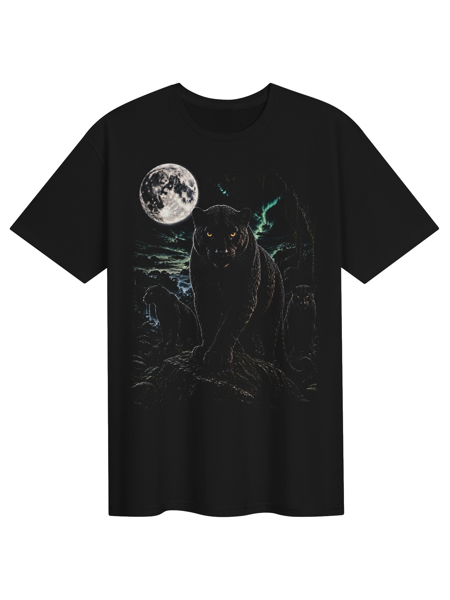 Black Panther Howling Moon Tshirt | Legendary Wildlife Shirt product image (2)