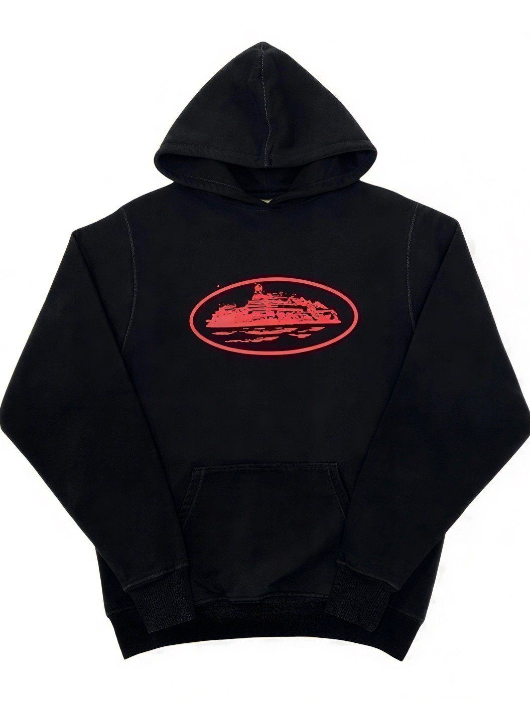 Corteiz Alcatraz V2 Hoodie Black/Red product image (1)