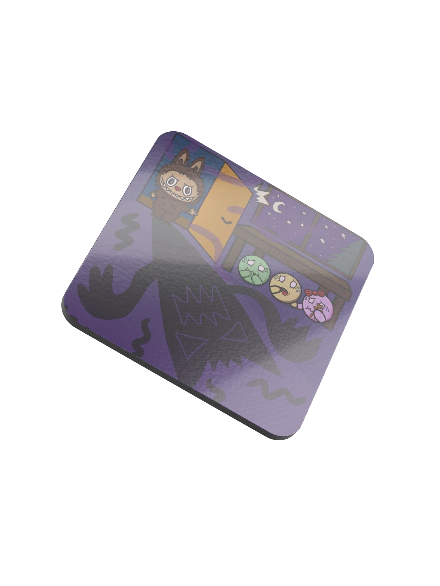 Dango Squad & Labubu - Glossed Cork Coaster product image (4)