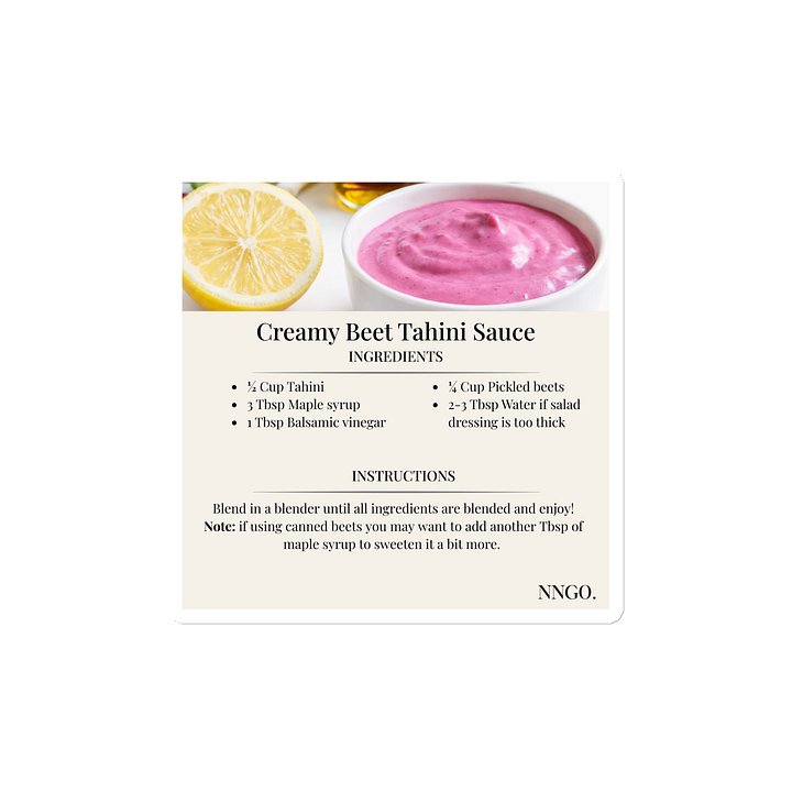 Creamy Beet Tahini Sauce Recipe Magnet product image (1)