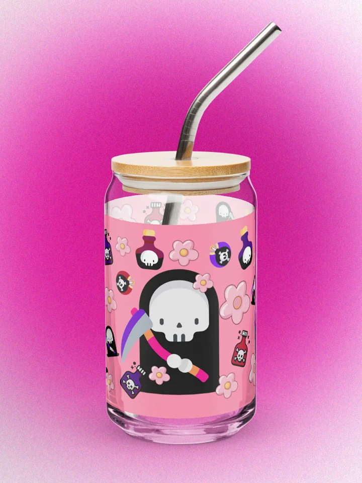 Pink Grim Reaper Glass Tumbler product image (1)
