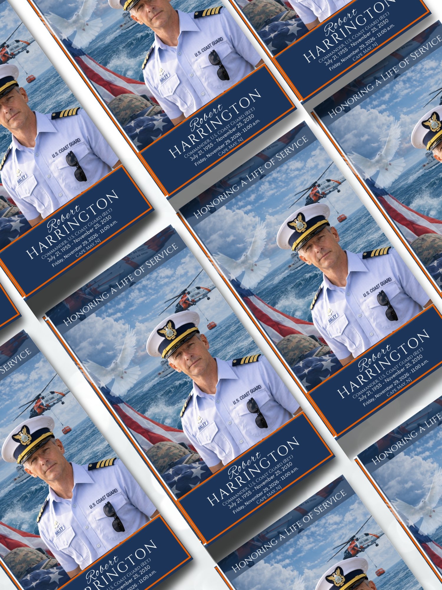 Coast Guard Lifesaving Hero Funeral Program Template for Canva product image (8)