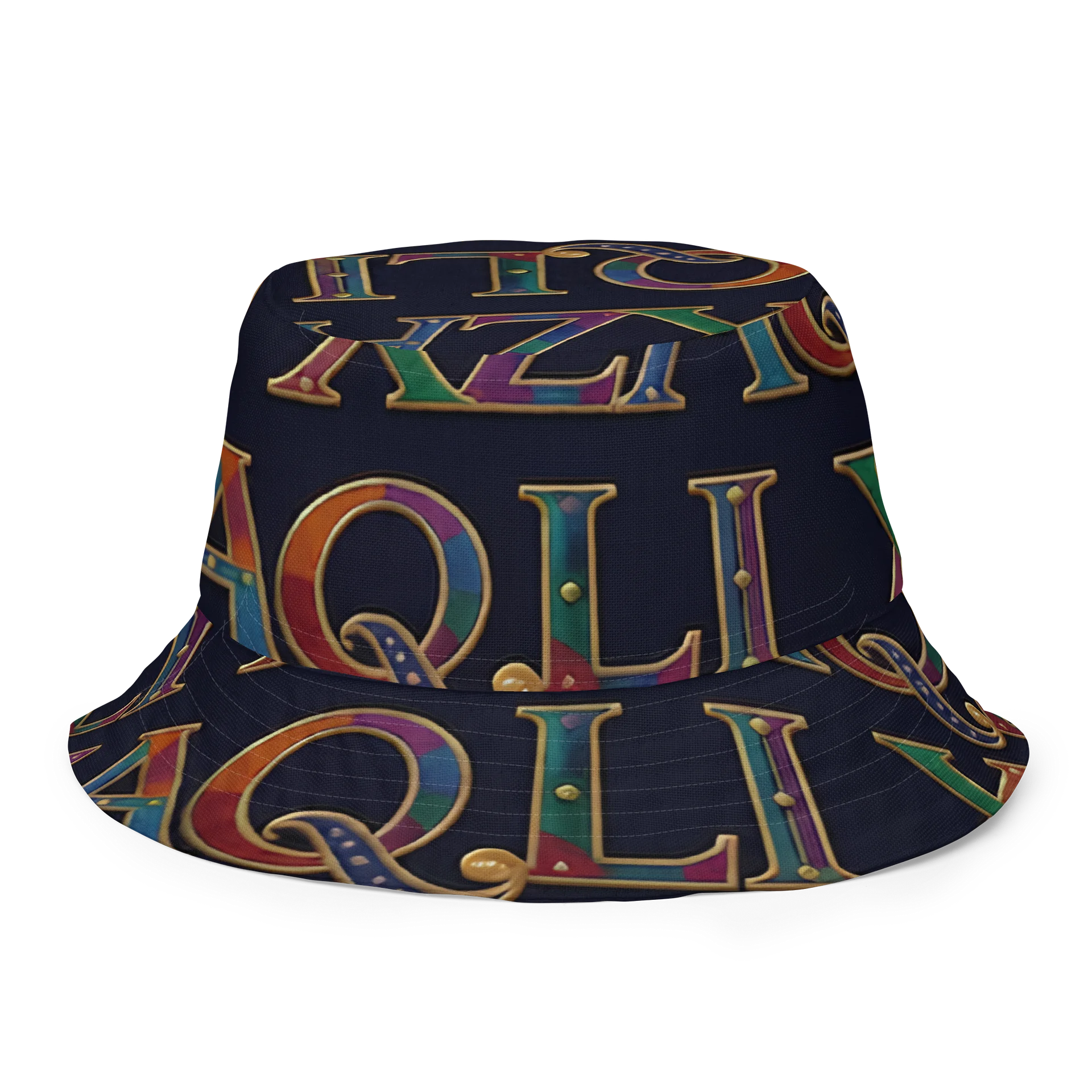XZAQLI Monogram Bucket Hat (Navy Blue) product image (2)