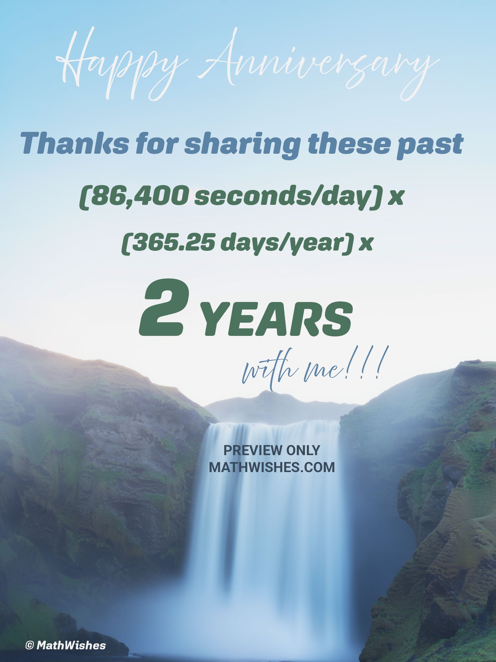 2nd Anniversary Card - Waterfall product image (1)