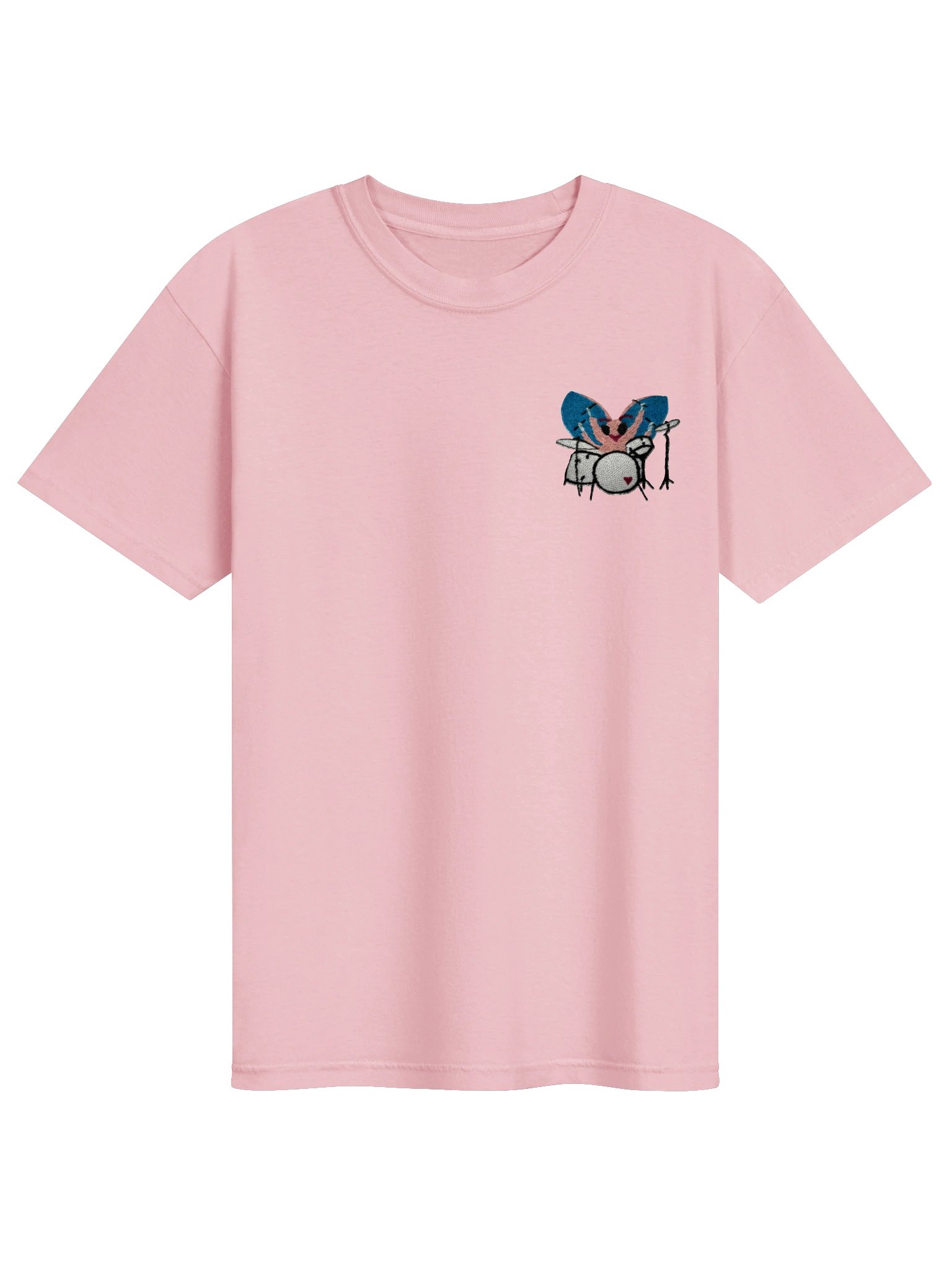 Bug Band Adult Unisex Embroidered Tee Left Chest PinkBug product image (1)