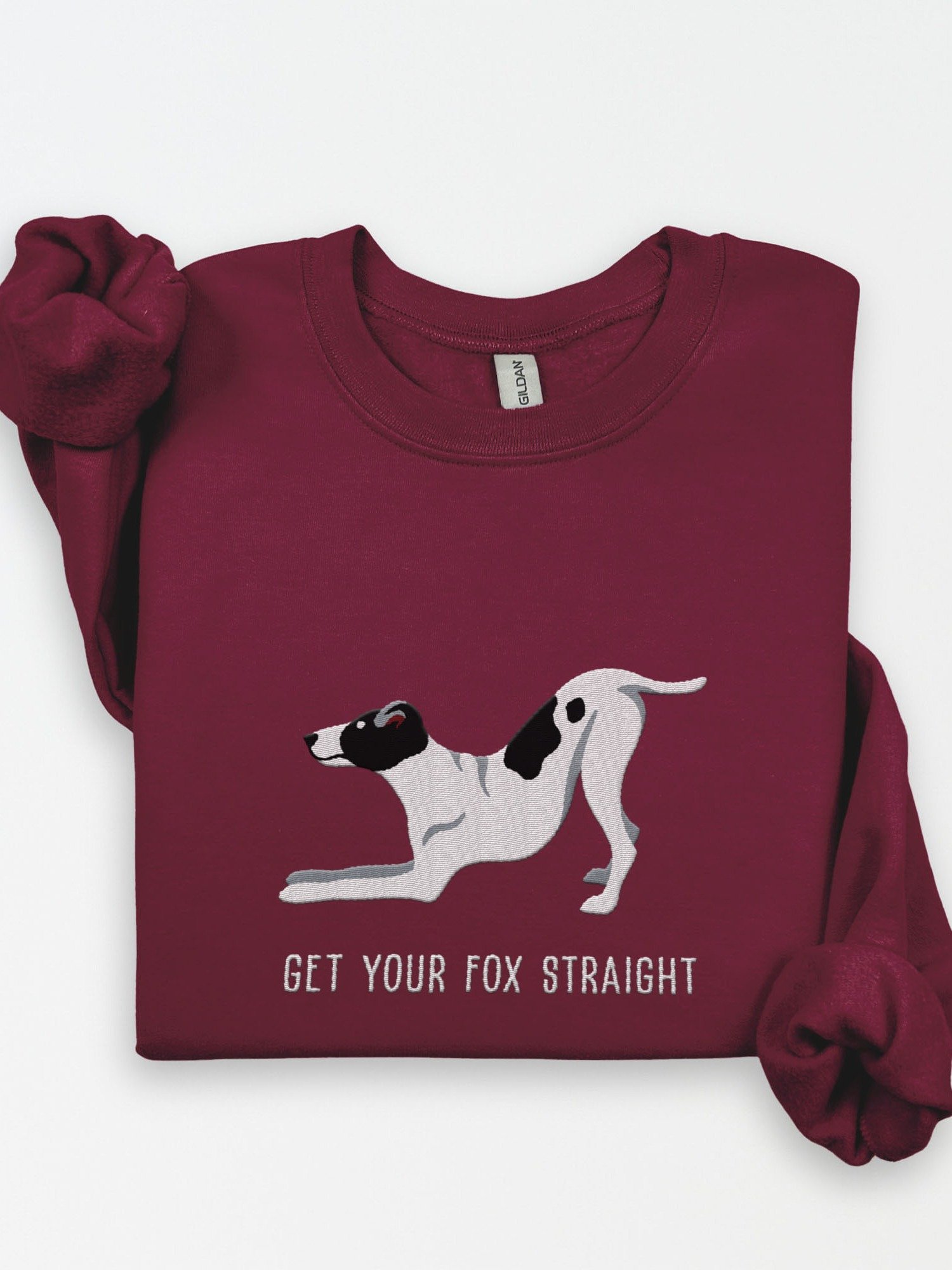 Get Your Fox Straight Sweatshirt (Embroidered) of a Smooth Fox Terrier(Black & White) product image (1)