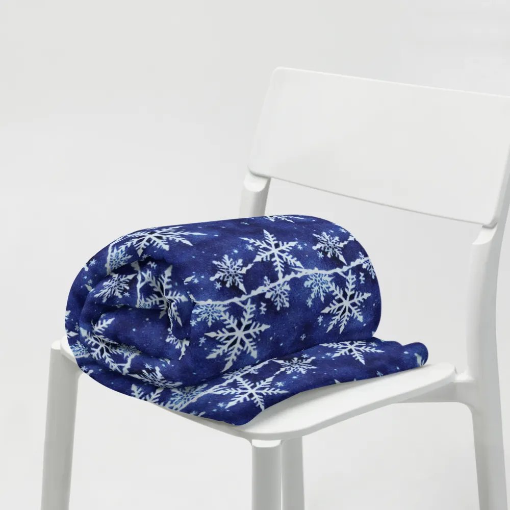 Indigo Snowflake Fluffy Blanket Throw product image (4)