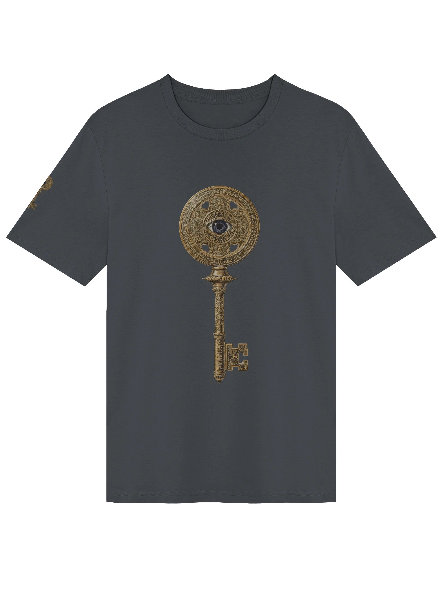 The Gatekeeper’s Key – India Ink Grey Sigil Edition (Front + Right Shoulder Print) product image (1)