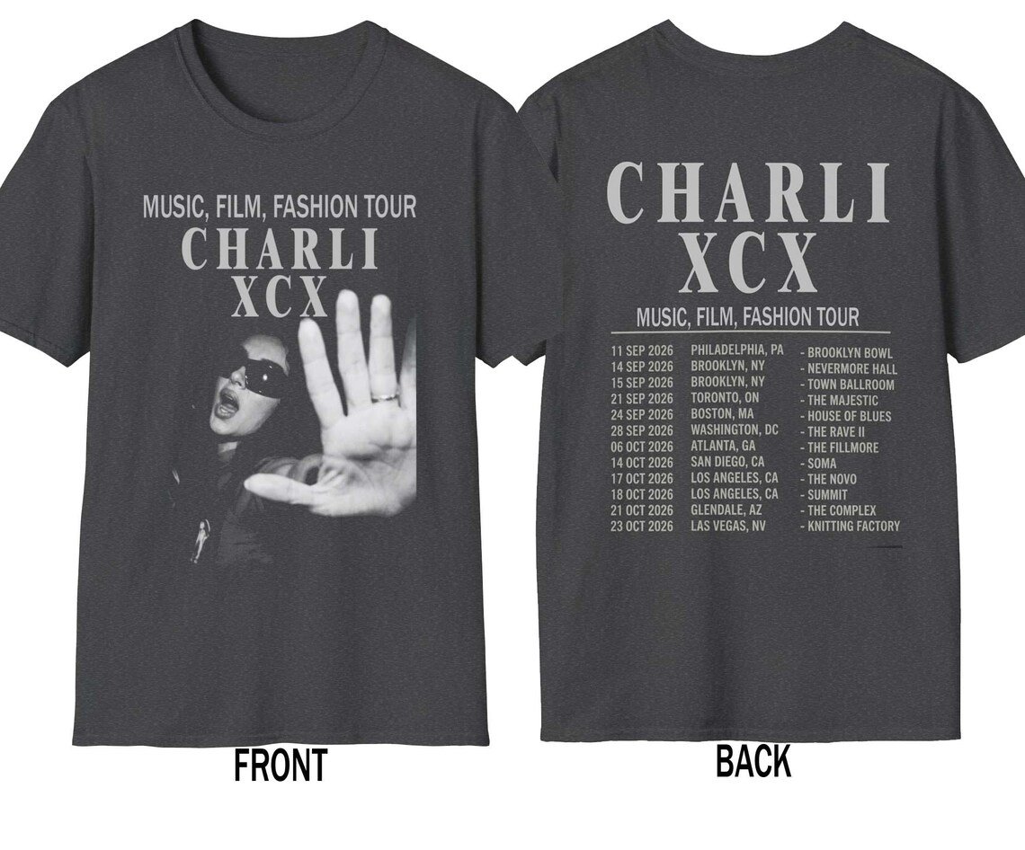 Charli XCX Tour Shirt 2026 Music Film Fashion Concert Graphic Tee product image (2)
