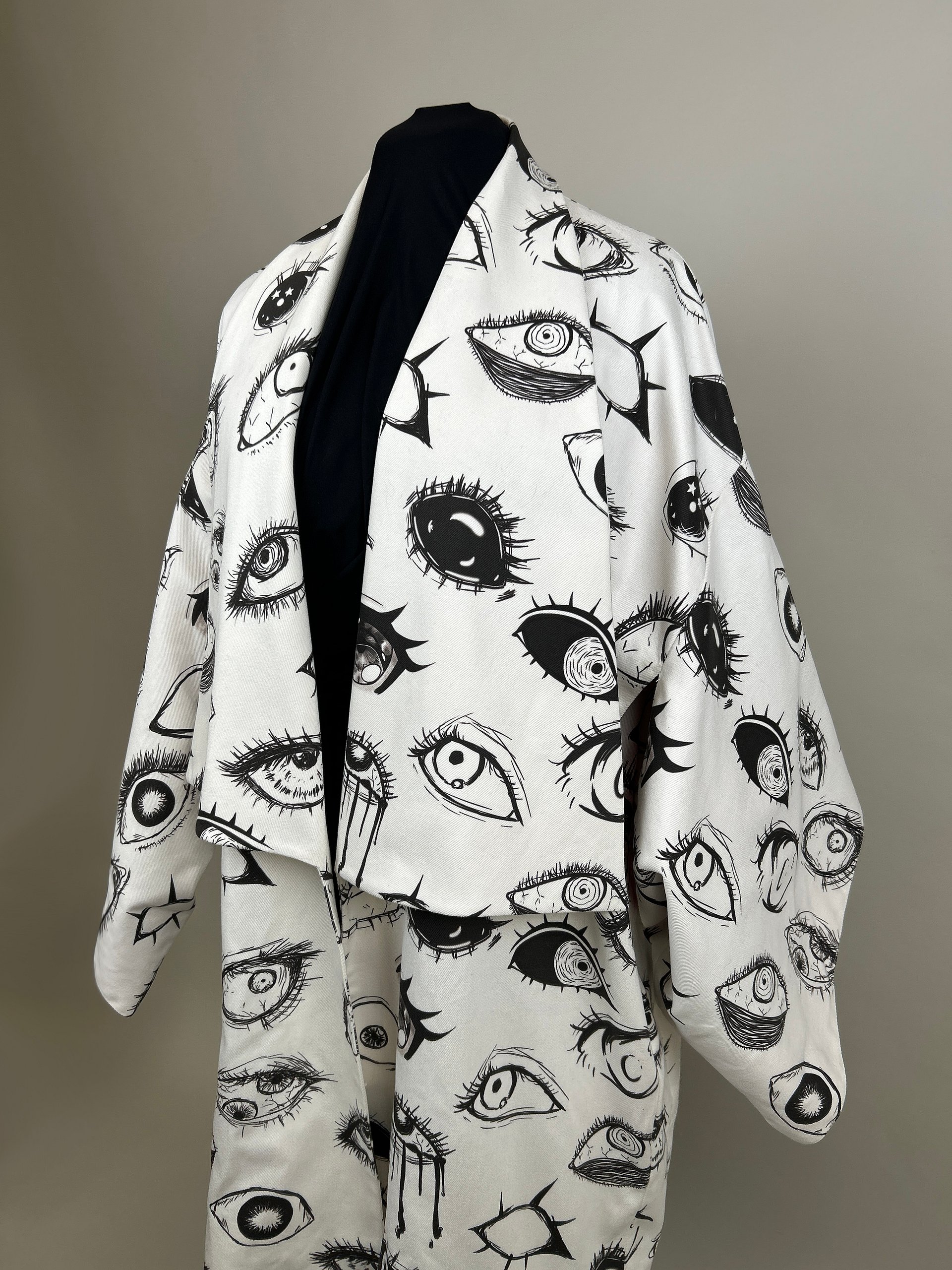 Shawl Haori Traditional Japanese Oversized Denim Jacket product image (3)