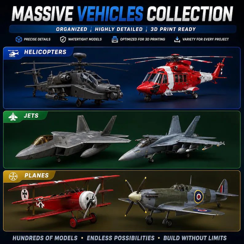 1000+ Vehicle STL 3D Models Bundle product image (4)