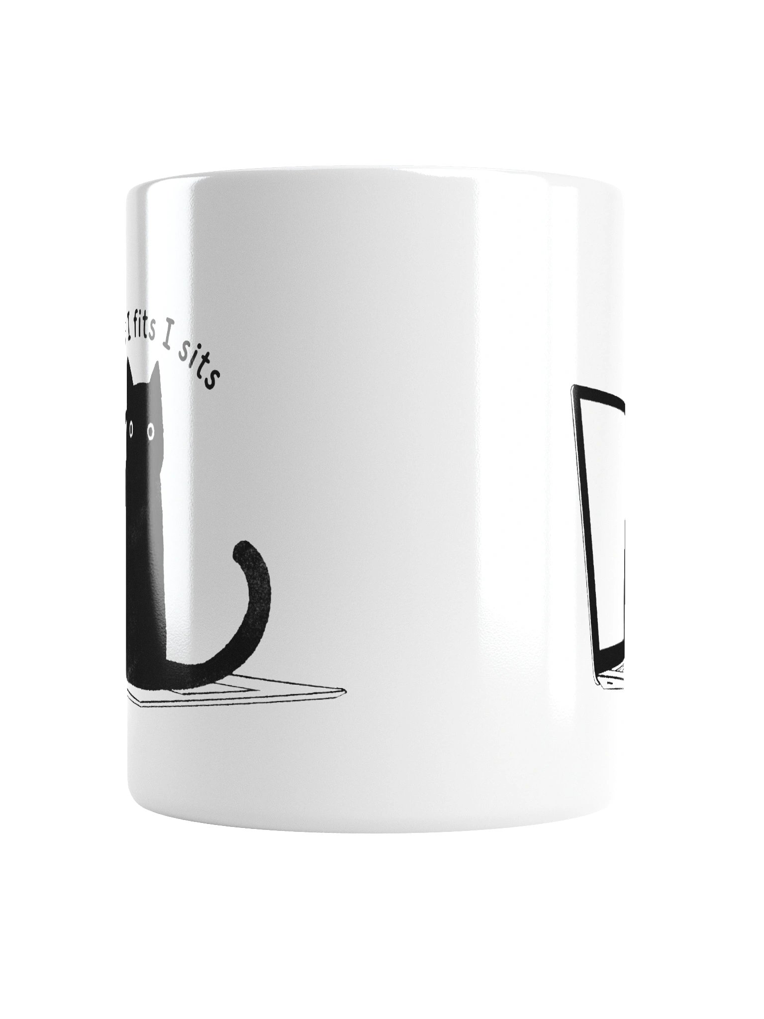 If I Fits, I Sits Funny Cat Laptop Mug product image (16)
