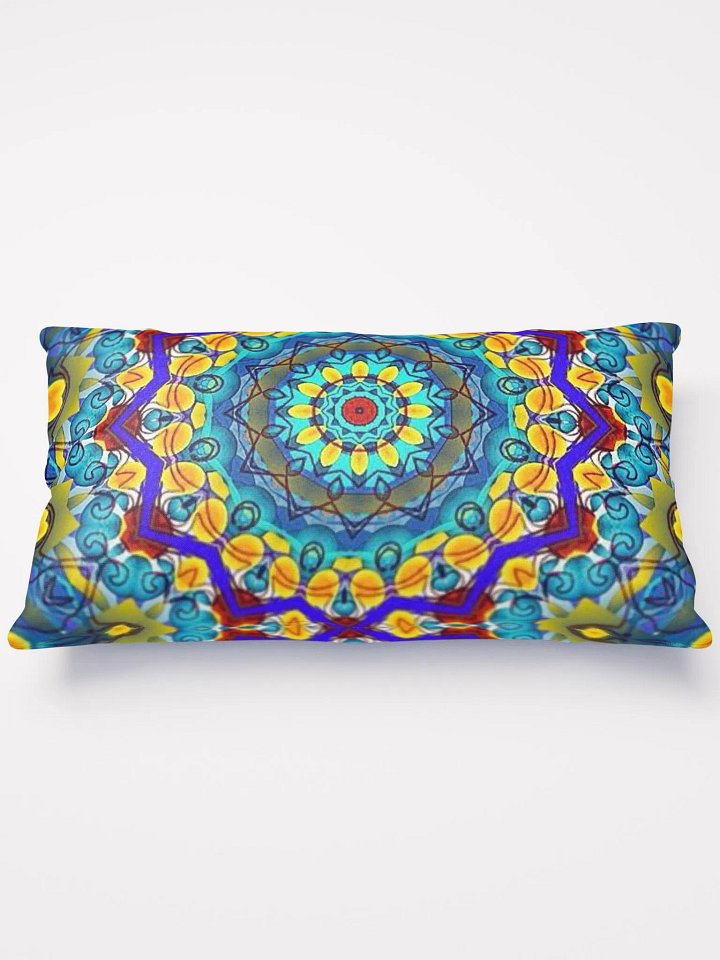 Blue Green Blur Kaleidoscope Throw Pillow product image (1)
