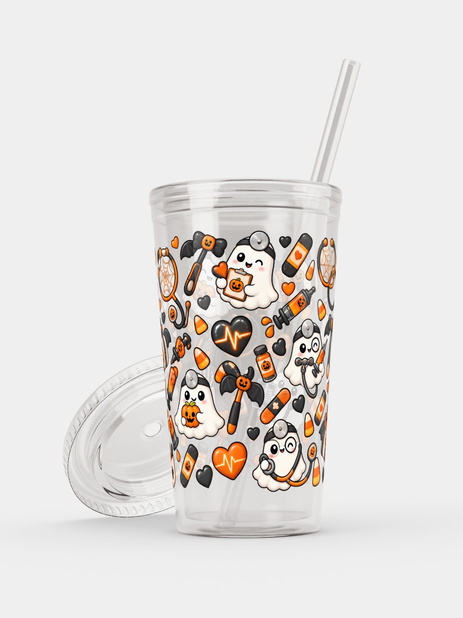 Halloween X Doctor Mashup Clear Wall Tumbler 16 Oz (473 ml) product image (7)