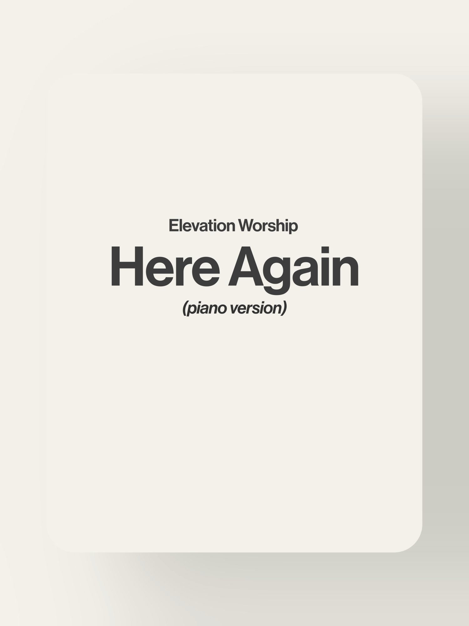 Here Again - Elevation Worship product image (1)